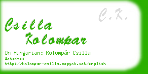 csilla kolompar business card